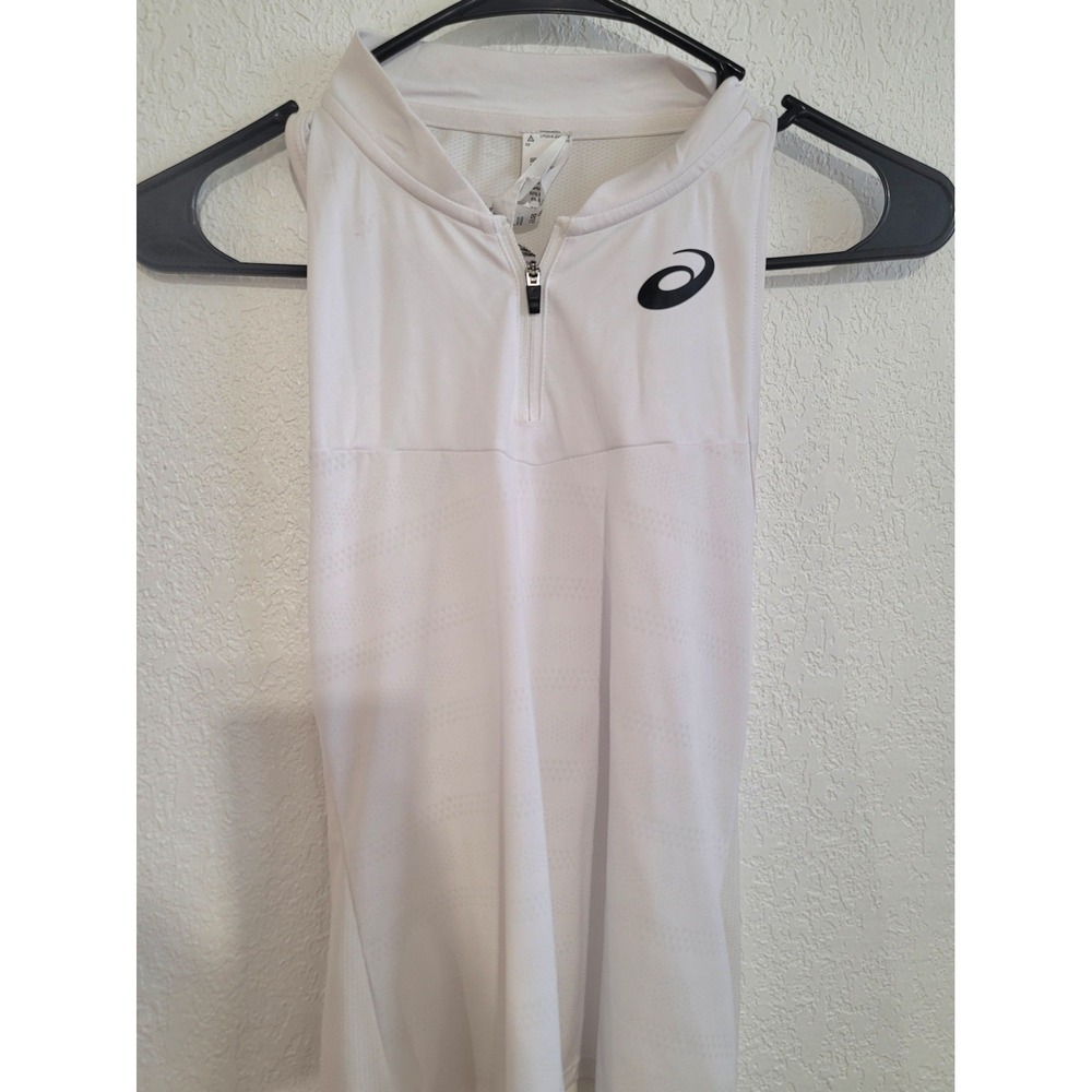 Asics Women's XS Tennis Golf Sleeveless‎ 1/4 Zip Athletic Top White